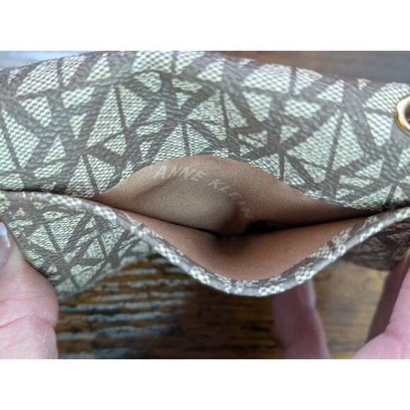 Anne Klein Card ID License Holder Key Chain Slim Wallet Ladies Brown W/Mirror - Picture 4 of 9